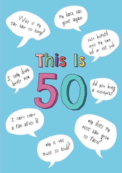Humour 50th Male Birthday Card Personalisation