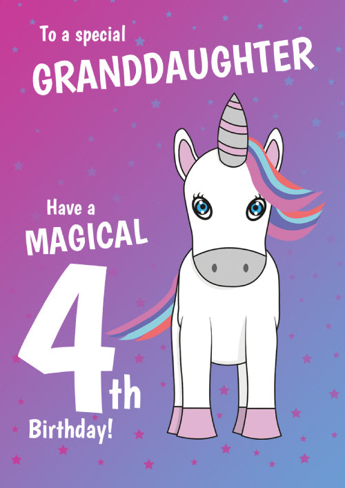 4th Granddaughter Birthday Card Personalisation
