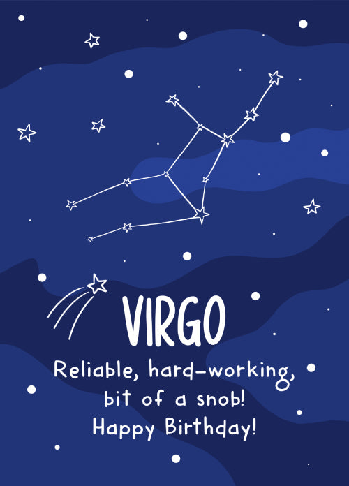 Virgo Birthday Card Personalisation