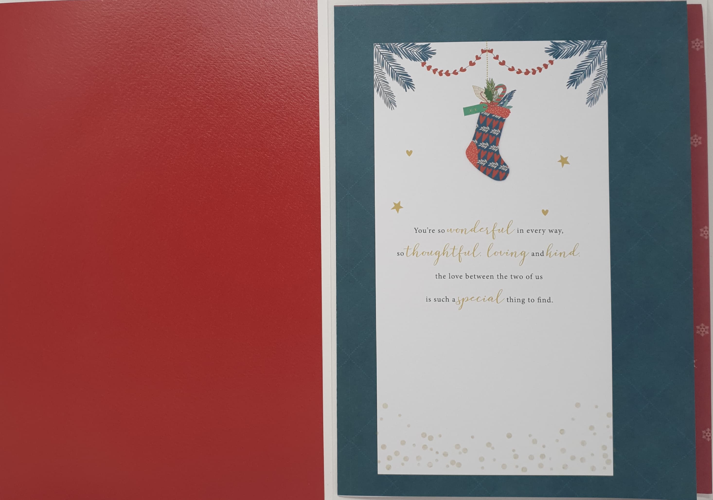 Husband Christmas Card - Two Heart Wreaths & Flowers (Card In A Presentation Box)