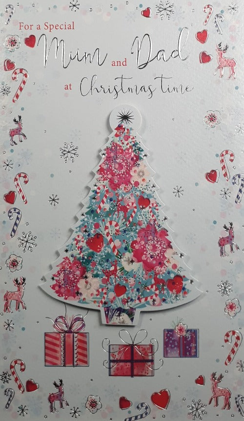 Large Special Mum And Dad Christmas Card