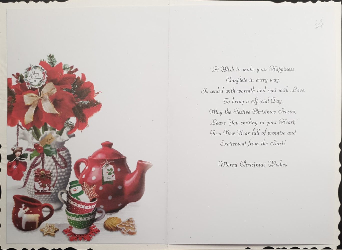 Special Sister In Law Christmas Card - Lots Of Tea Cup & Biscuit