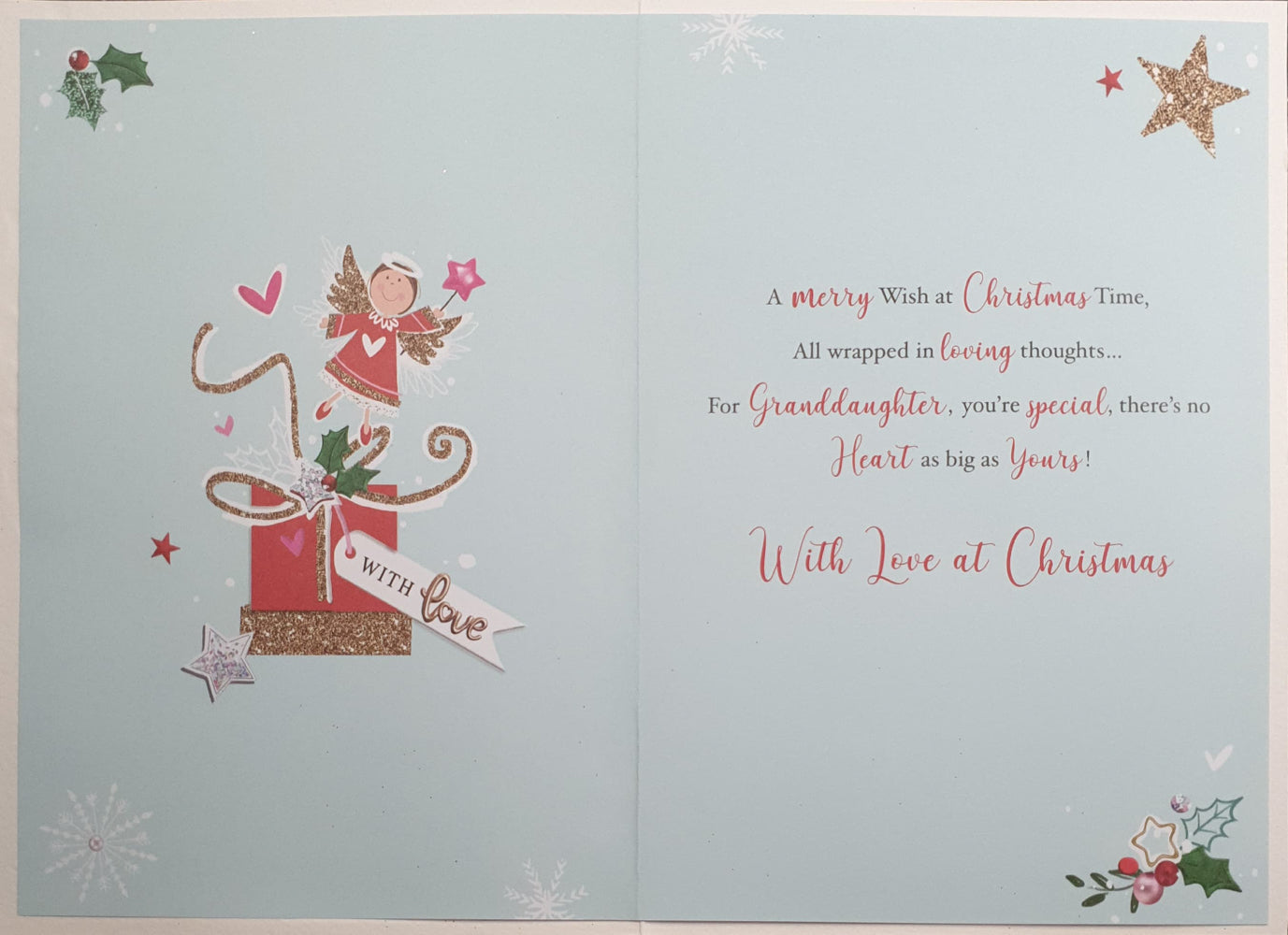 Special Granddaughter Christmas Card - Three Tier Gift Boxes