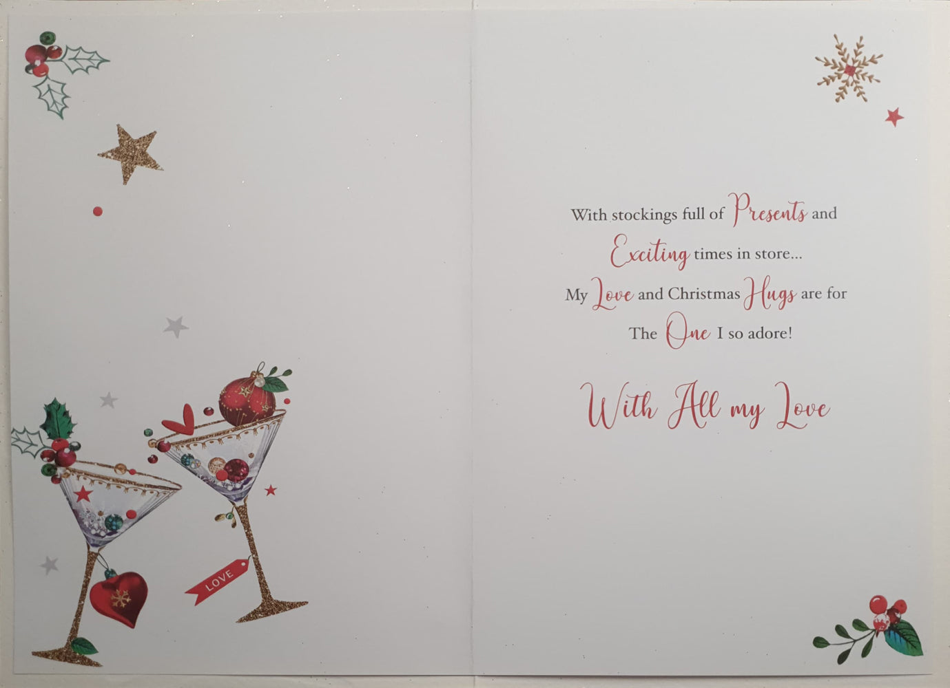 Special Partner Christmas Card - Champagne Bottle & Stars