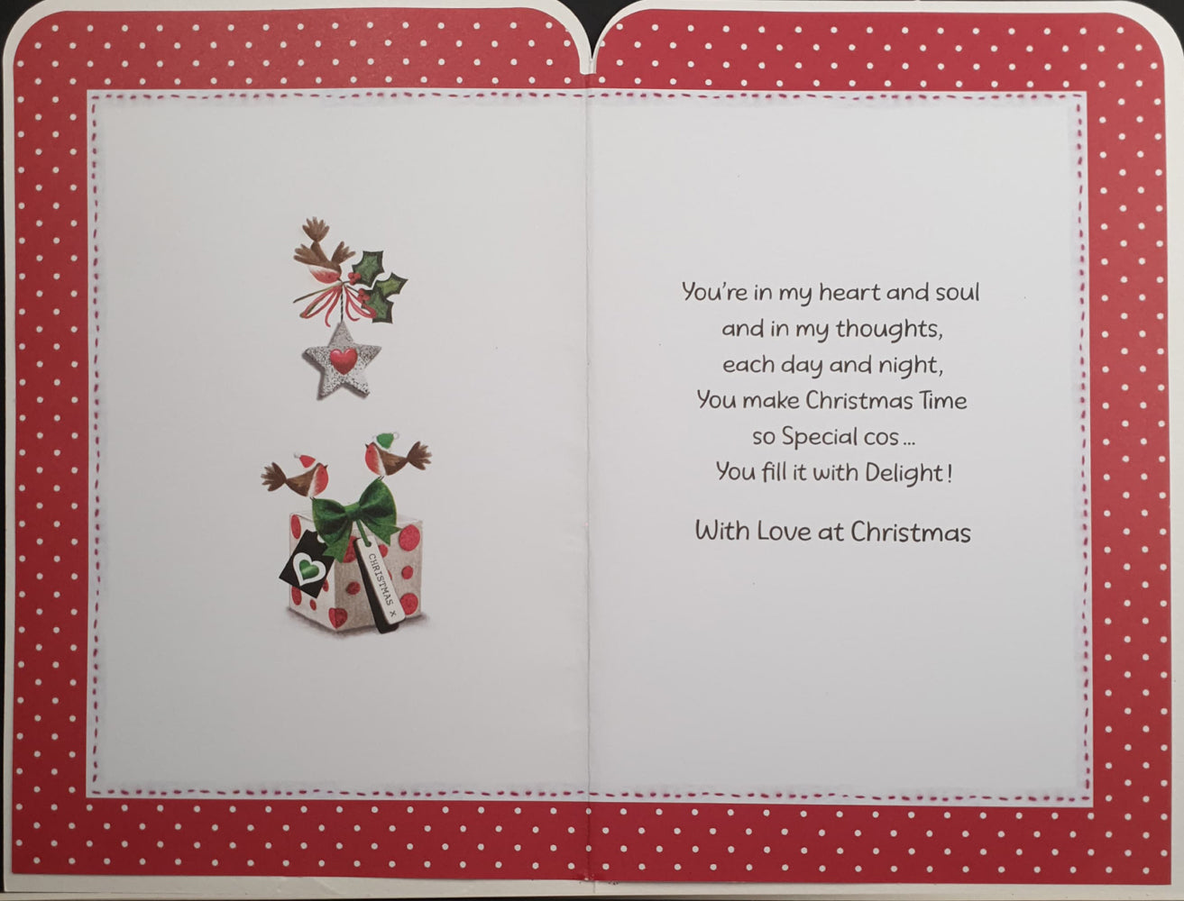 Special Girlfriend Christmas Card - A Bear Holding A Balloons
