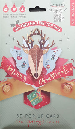 Pop Up Christmas Card - Merry Christmas - Reindeer