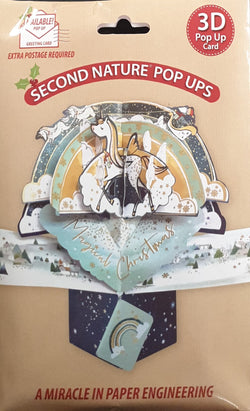 Pop Up Christmas Card - Magical Christmas / Unicorn Walking Through Clouds