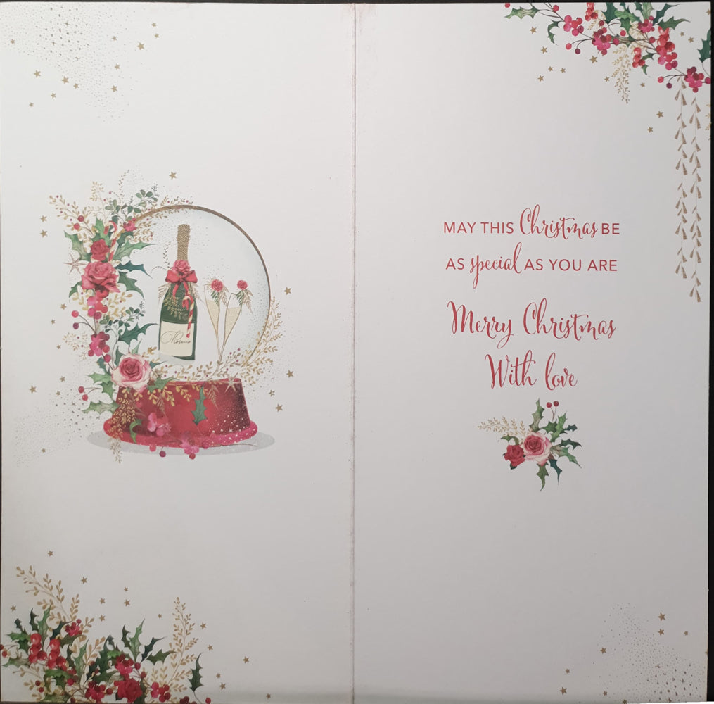 Just For You Sister Christmas Card - Wine & Pudding