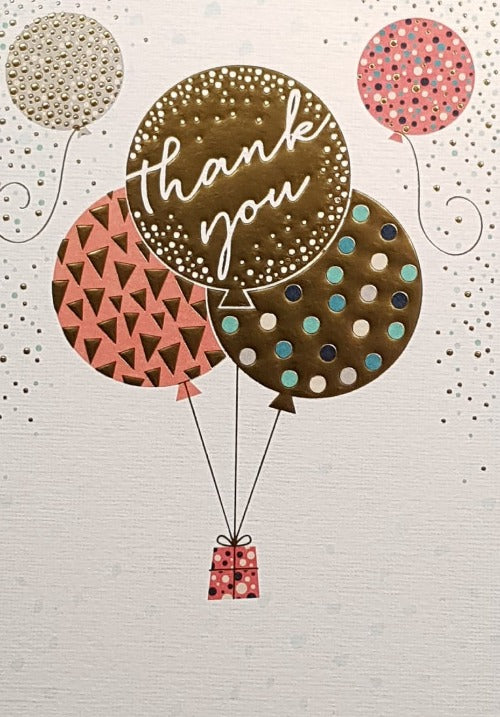 Thank You Card - Gift Hand By Ballons Flies Up In The Sky