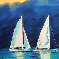 Blank Card - Sailboats On The Lake