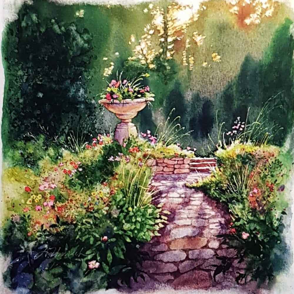 Blank Card - Stone Path In a Beautiful Garden