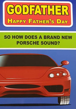 Fathers Day Card - Humour Godfather / Sound & Red Car