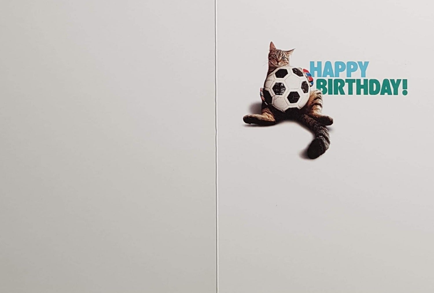 Birthday Card - Humour / Cat As A Football Player