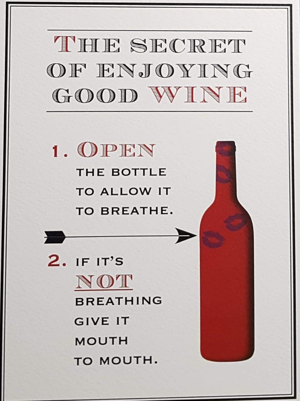 Birthday Card - Humour / The Sdecret Of Enjoying Good Wine