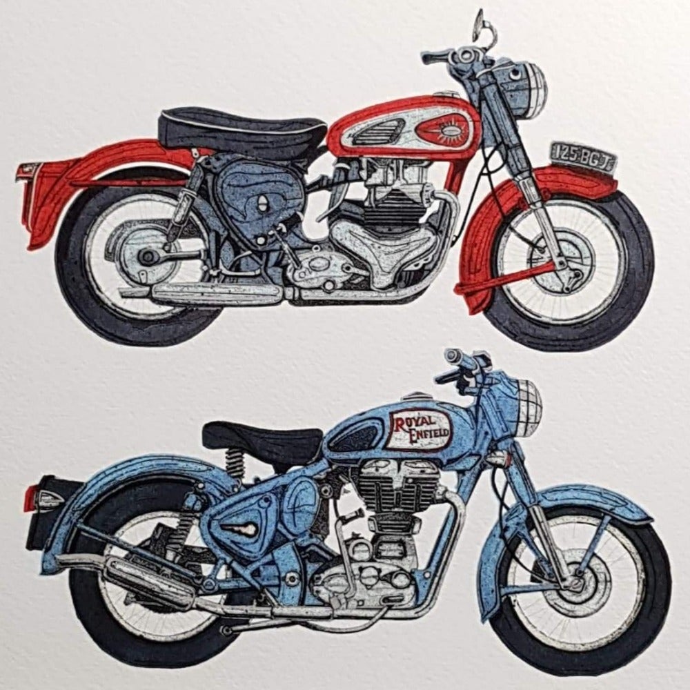 Blank Card - Two British Motorcycles