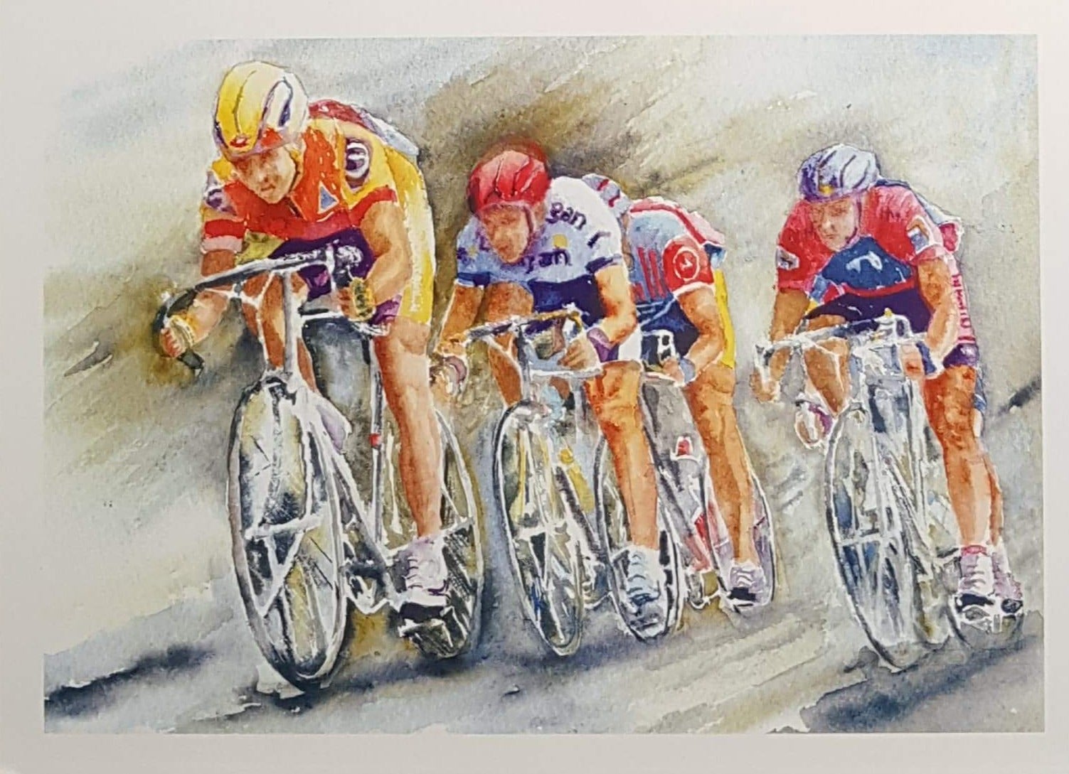 Birthday Card - Artistic Image of Cyclists
