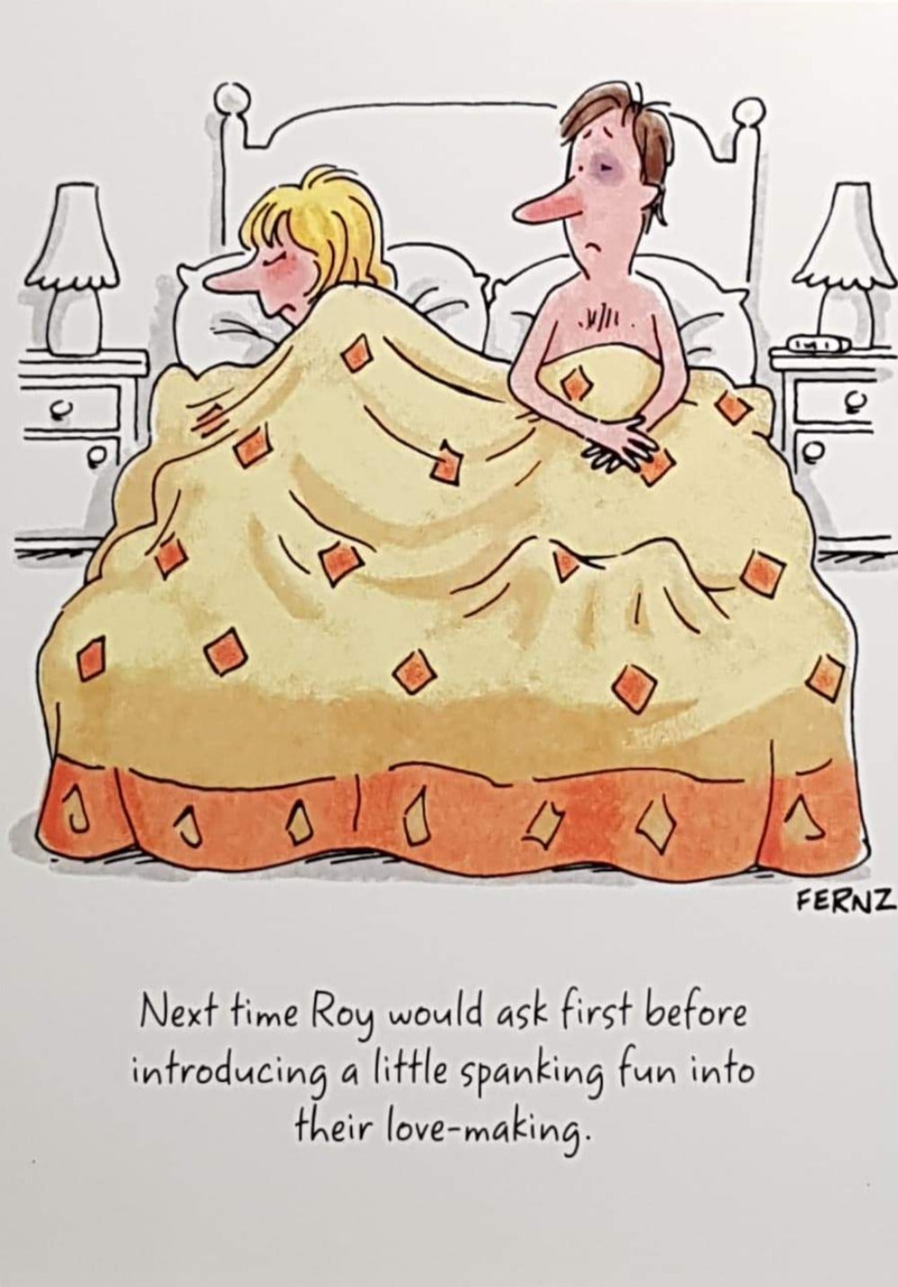Birthday Card - Humour / Couple Lying in Bed