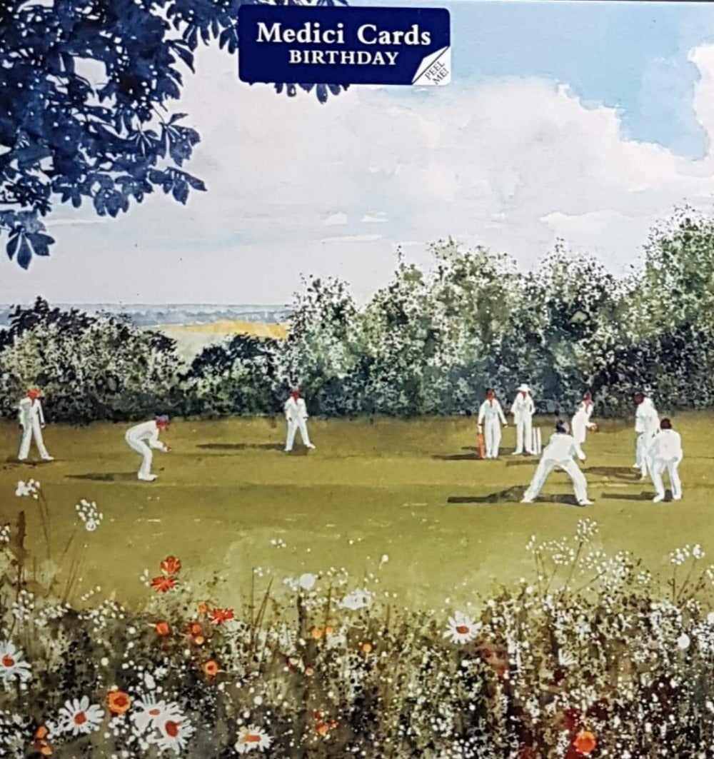 Birthday Card - Men Playing Cricket