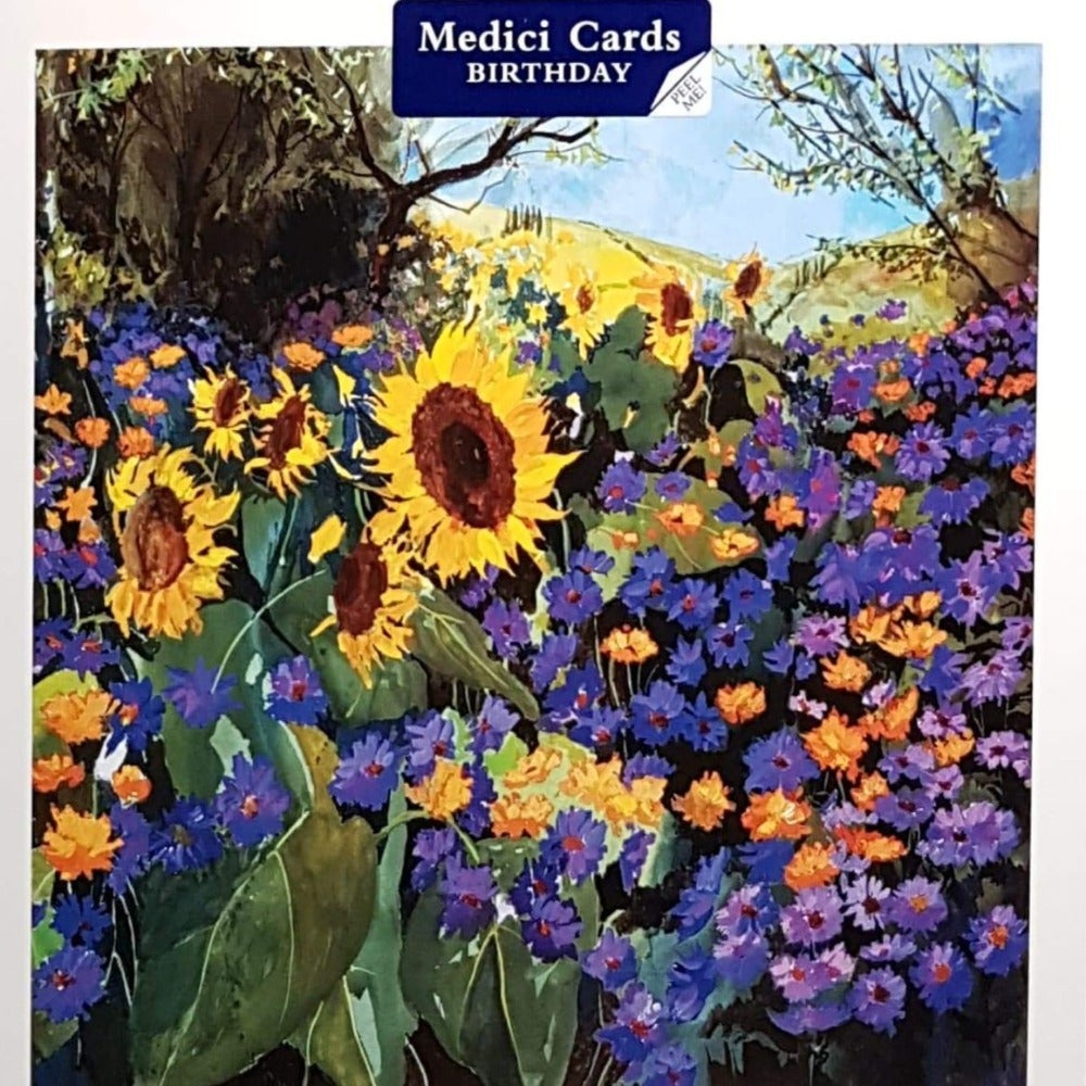Birthday Card - Summer Flower Field / Sunflowers