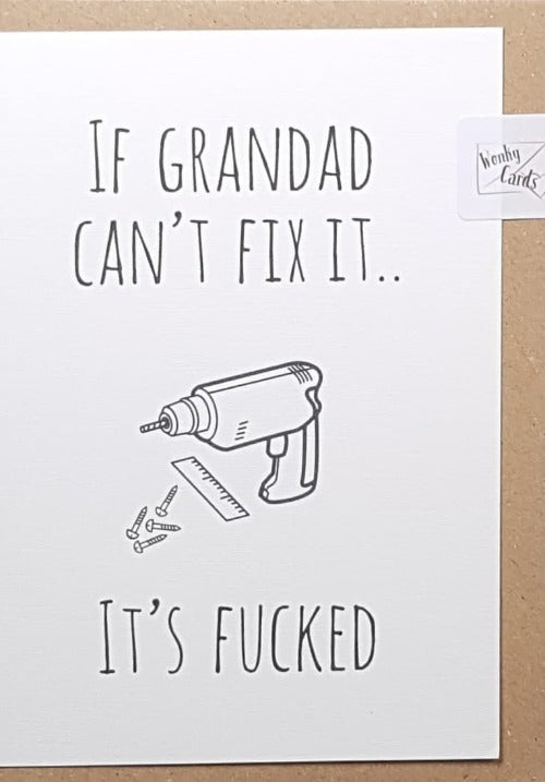 Grandad Birthday Card - Humour Recyclable and Eco Friendly Card.