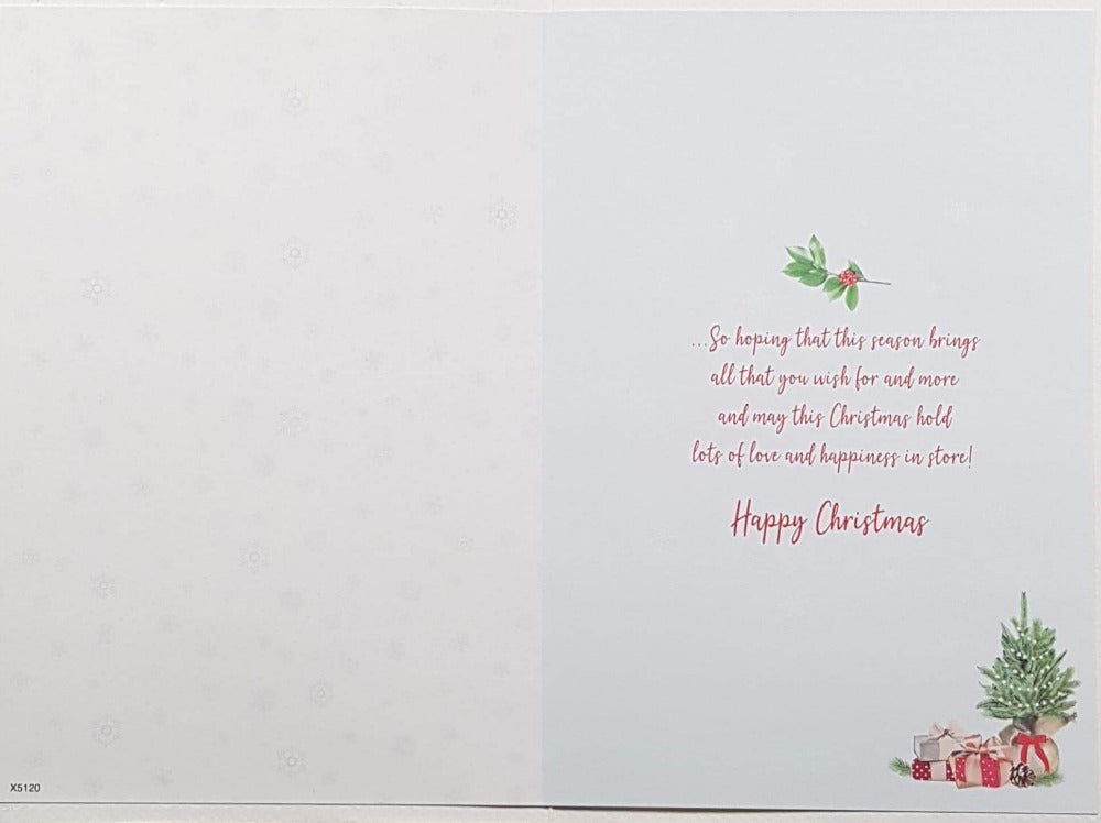 Mum And Dad Christmas Card - Two Robins Sitting On Letters D