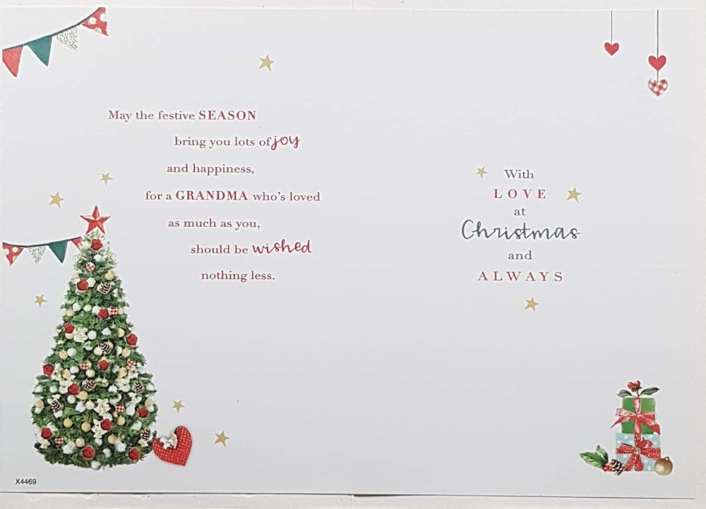 Grandma Christmas Card - Christmas Tree & White Armchair