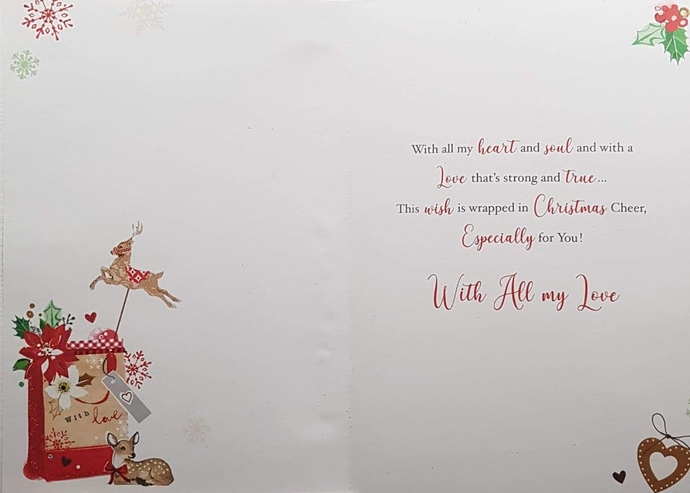Wife Christmas Card - Baby Roe & Gift Bag