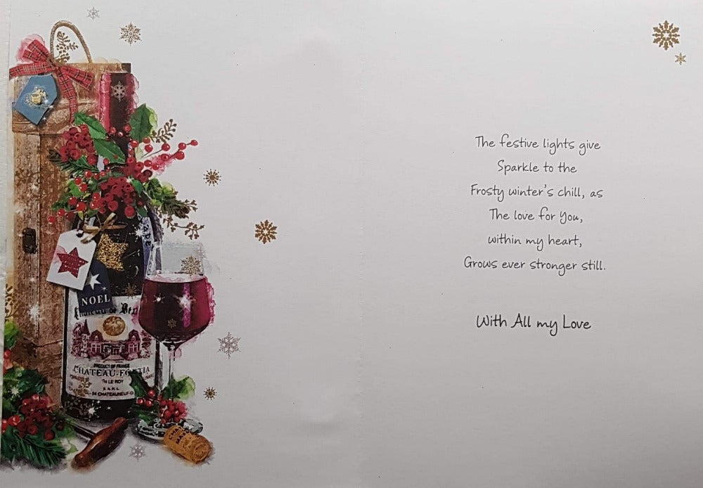 Husband Christmas Card - Bottle Of Wine & To My Special Husband