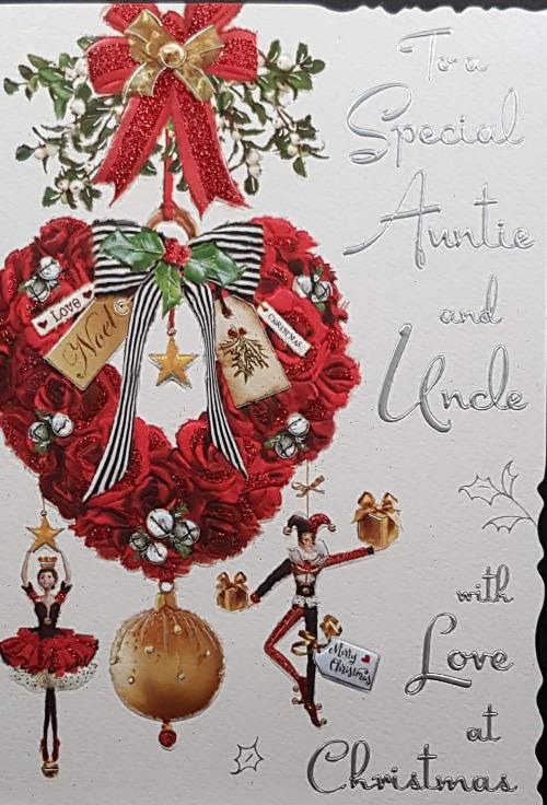 Auntie And Uncle Christmas Card - Ballerina & Jocker Figurins
