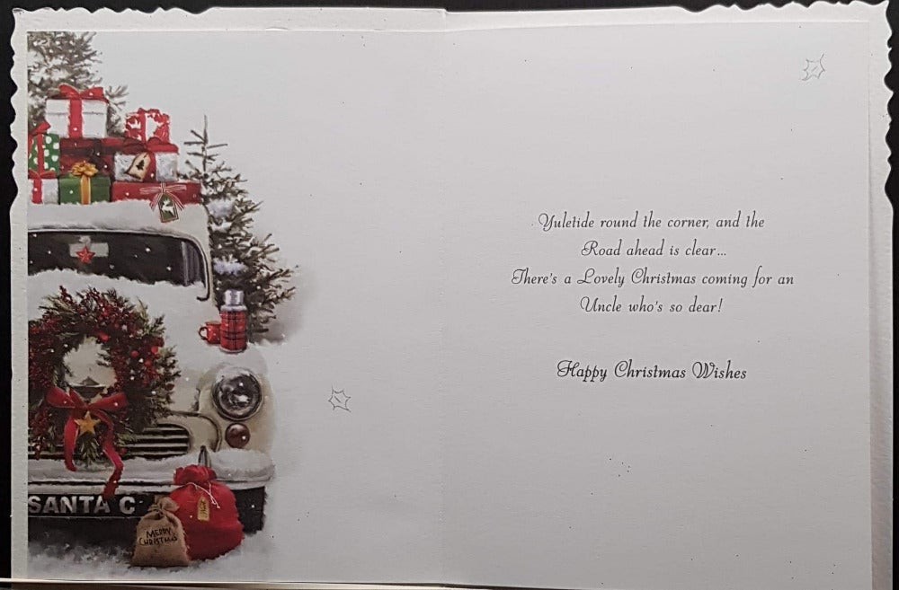 Uncle Christmas Card - Festive Decoration On a Car