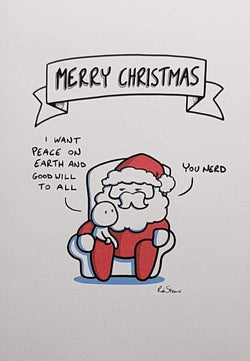 Humour Christmas Card - Peace On Earth