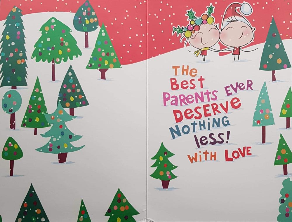 Mum And Dad Christmas Card - Festive Hats On A Couple's Heads & Best Christmas Ever