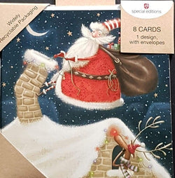 Charity Christmas Card - Pack / Focus Ireland & Santa Climbing The Chimney