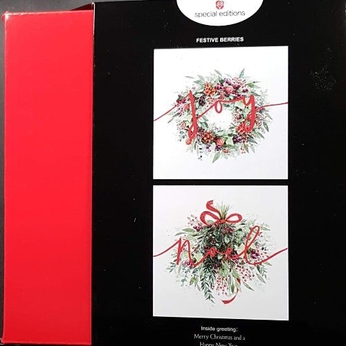 Charity Christmas Cards - Box / Focus Ireland - Festive Wreath & Joel
