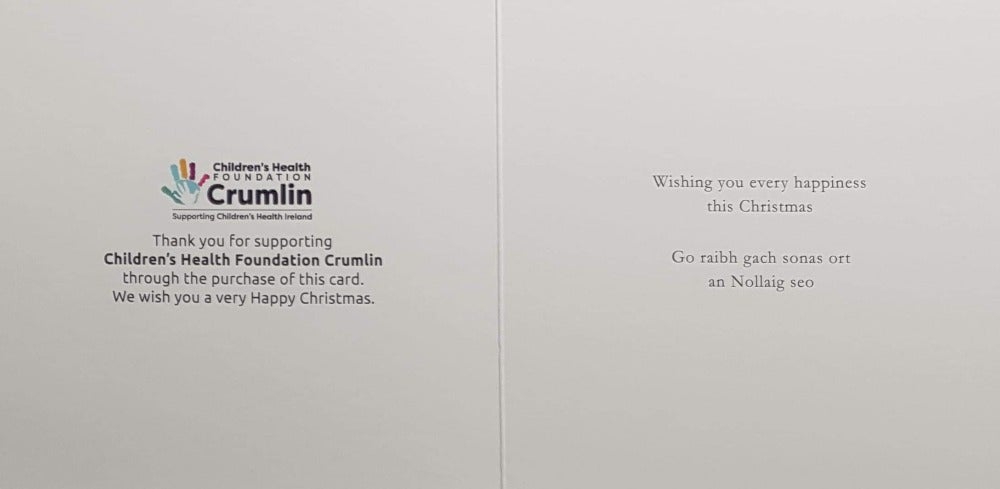 Charity Christmas Card (In Irish & English) - Cello / Children's Health Foundation & Girl Sending Christmas Greetings