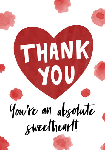 Thank You Card Personalisation - Red Big Heart & Sweetheart