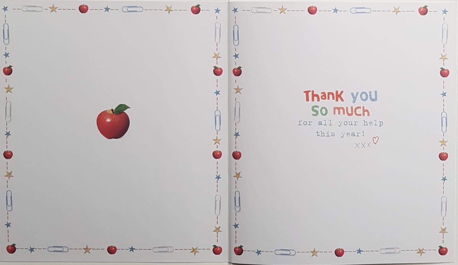 Thank You Card - Teacher / Cute Dog On The Apple