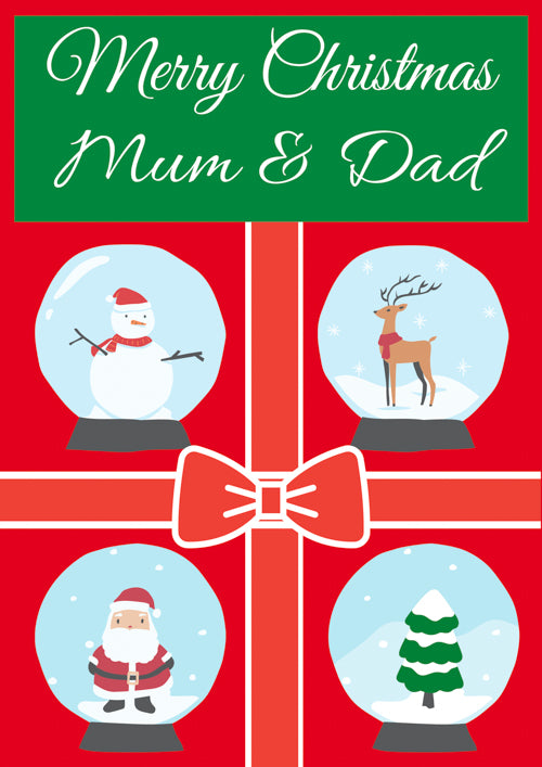 Mum And Dad Christmas Card Personalisation