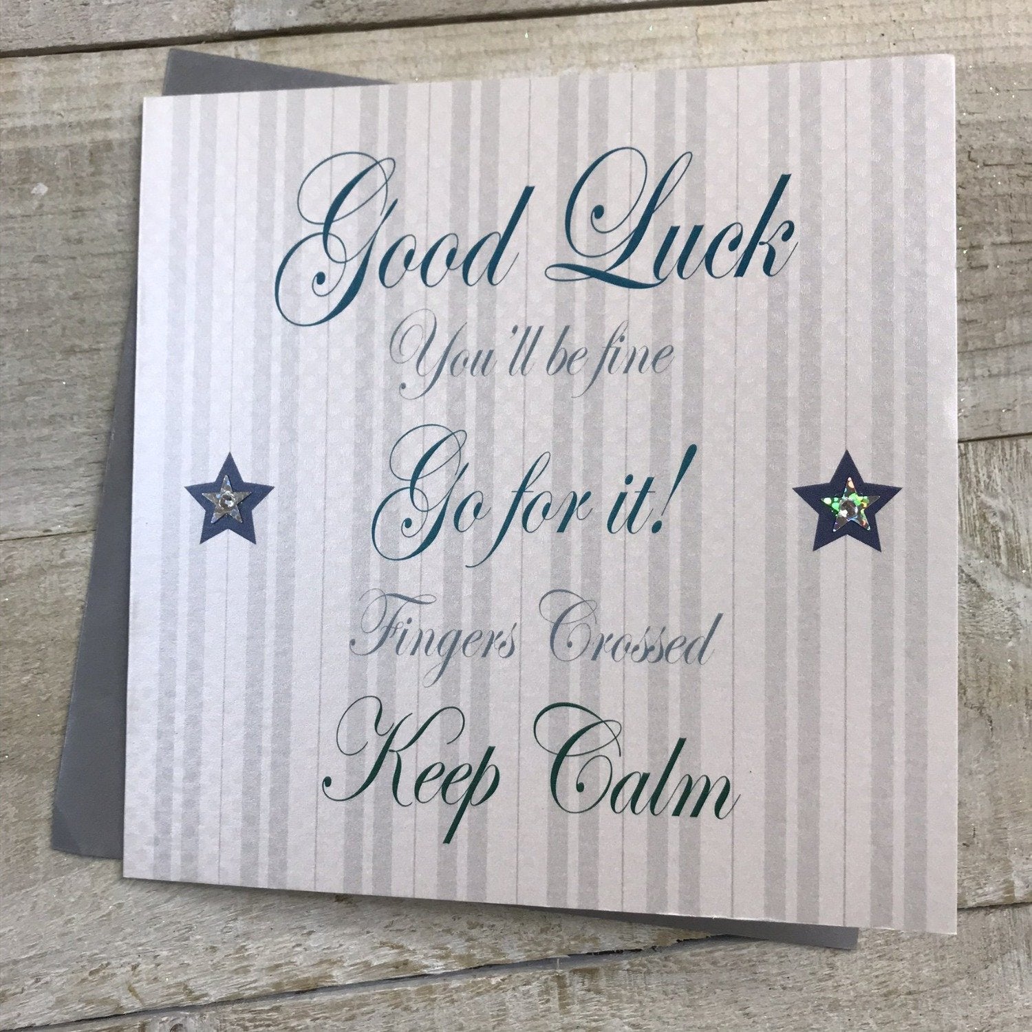 Good Luck Card - Stripes & Two Stars