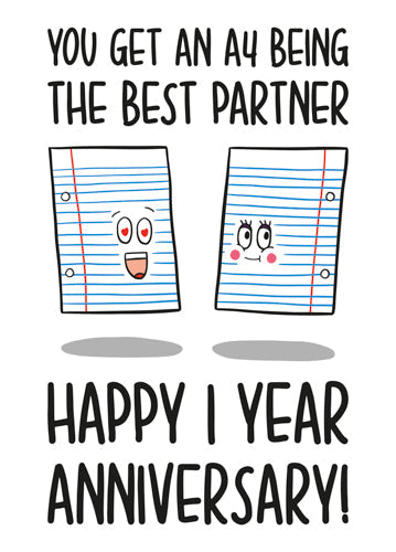 1st Anniversary Card Personalisation