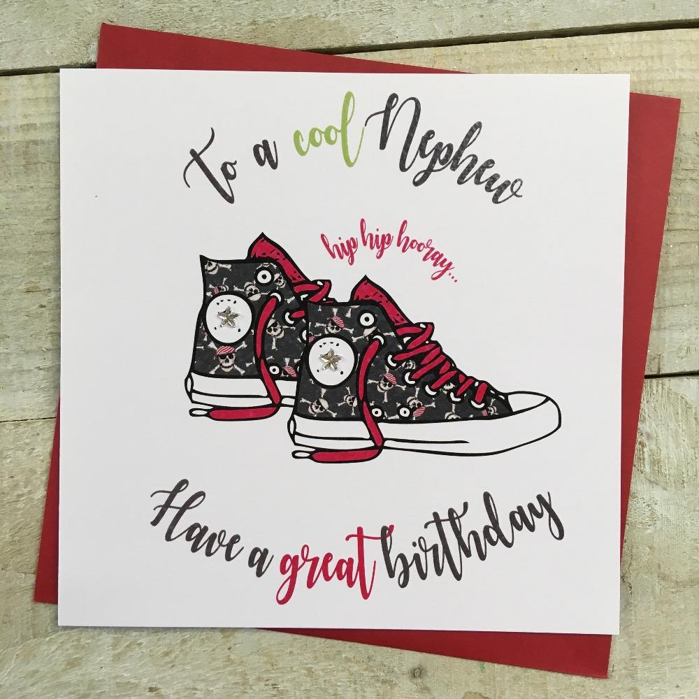 Birthday Card - Nephew / To A Cool Nephew, Have A Great Birthday & Pair of Converse