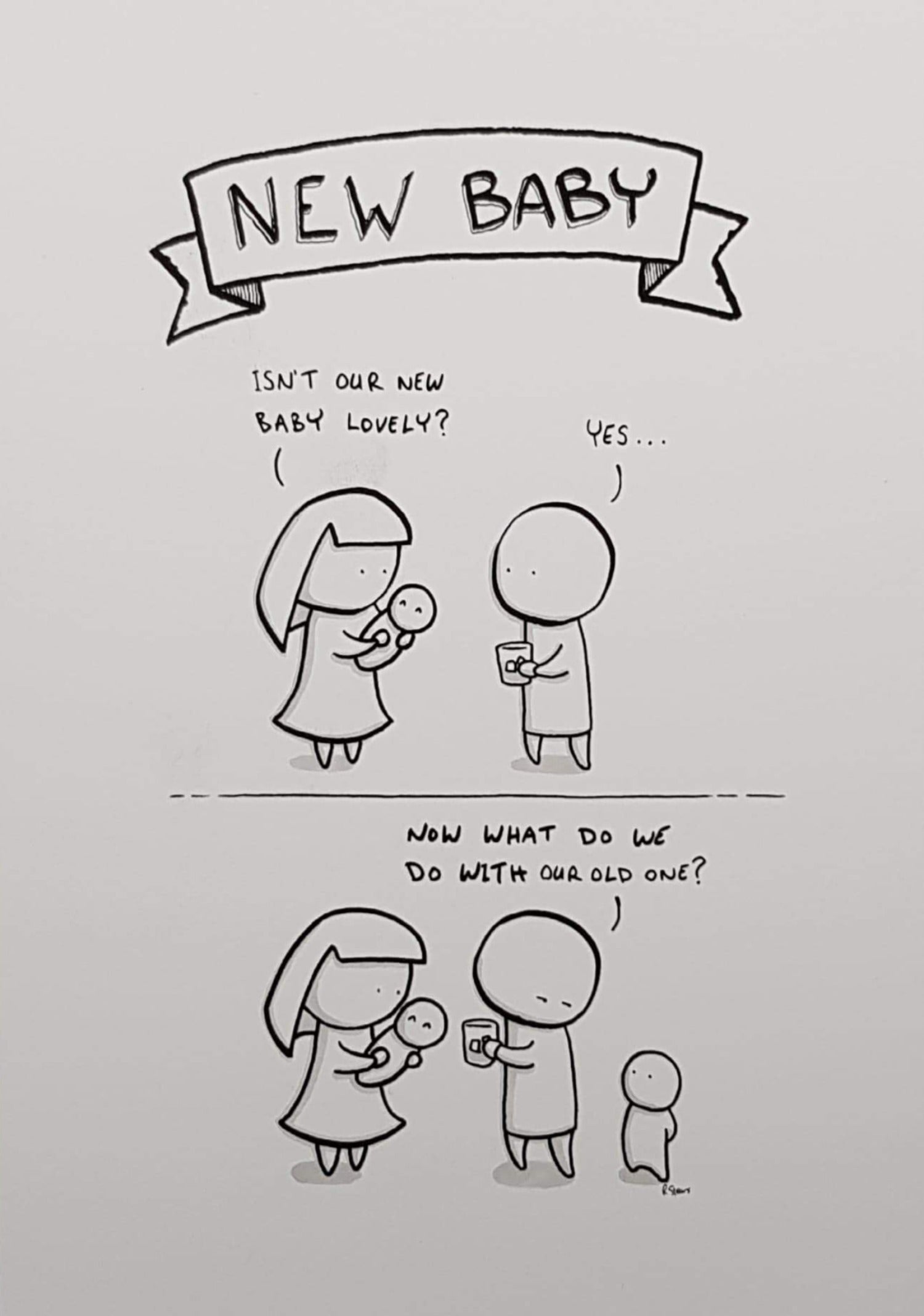 New Baby Card - General / 'Now What Do We Do' (Humour)