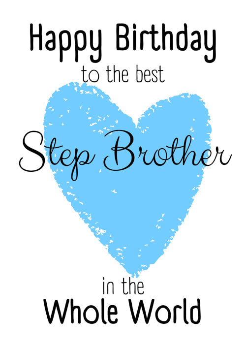 Step Brother Birthday Card Personalisation