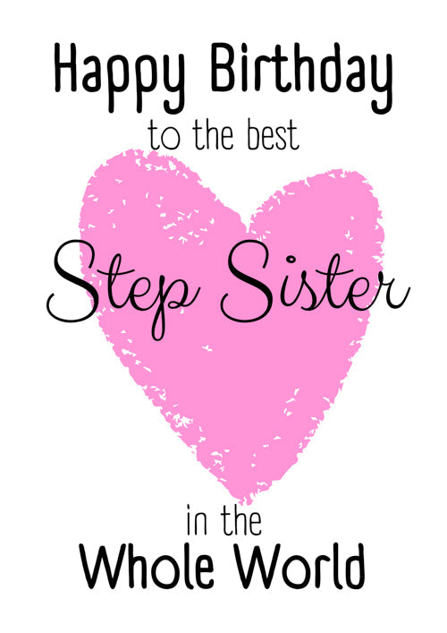 Step Sister Birthday Card Personalisation