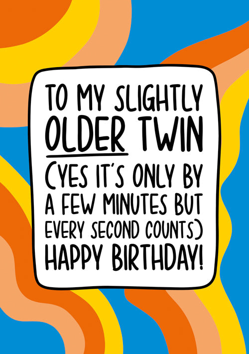 Humour Twin Birthday Card Personalisation