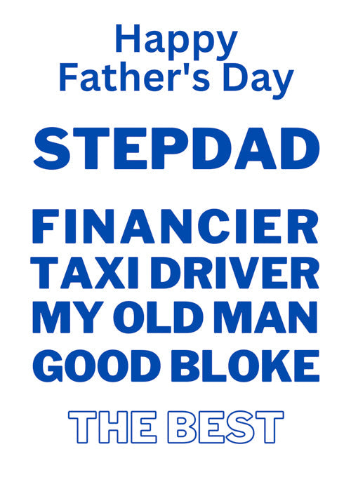 Step Dad Fathers Day Card Personalisation