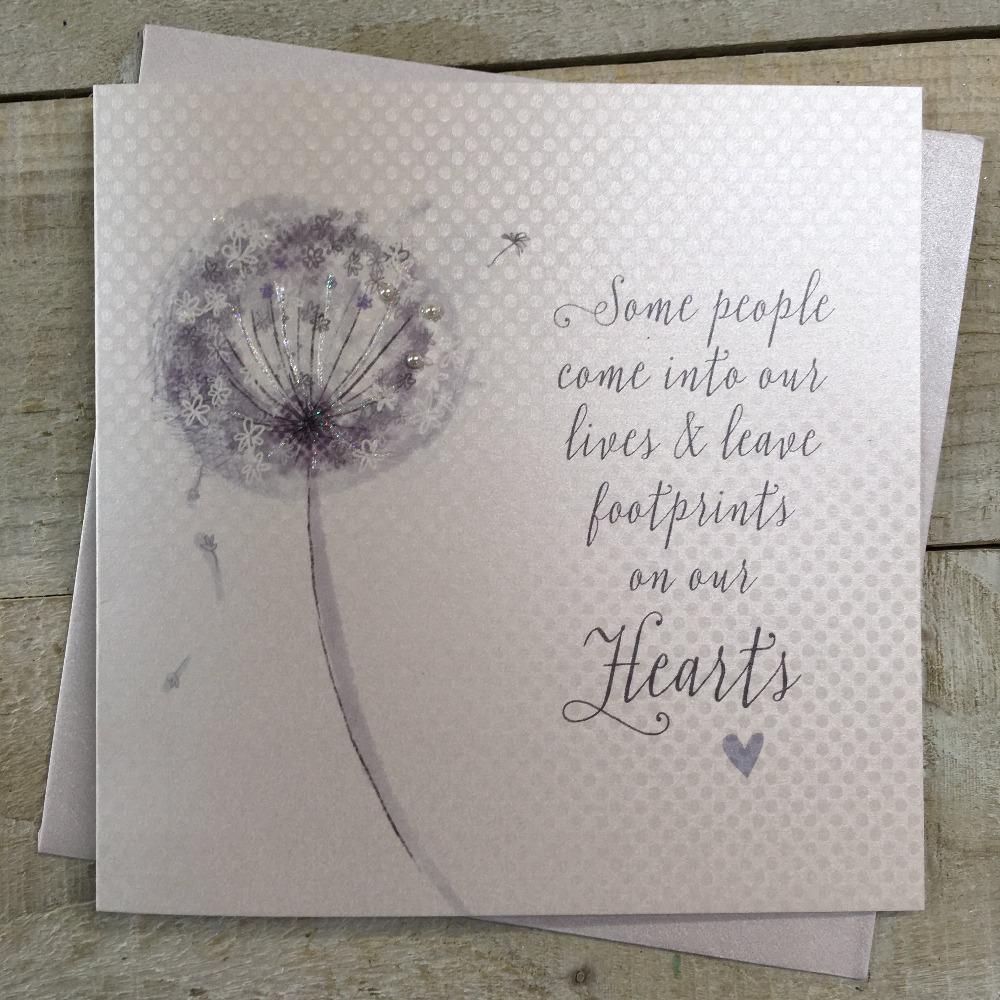 Sympathy Card - Footprints Hearts & Dandelion