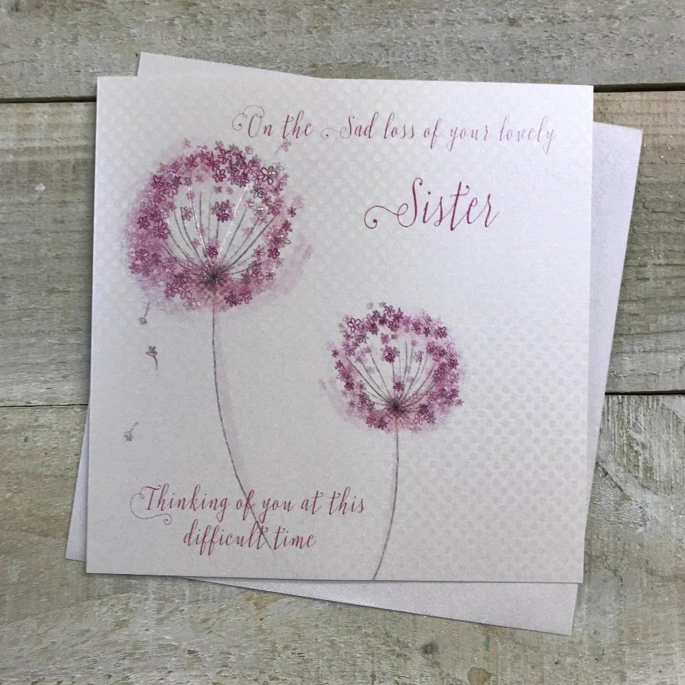 Sympathy Card - Loss of Sister / Two Pink Dandelions