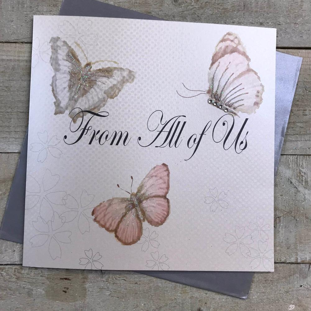 Leaving Card - From All Of Us & Three Butterflies  (Large Card)