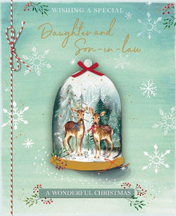 Daughter And Son In Law Christmas Card - Deer Snow